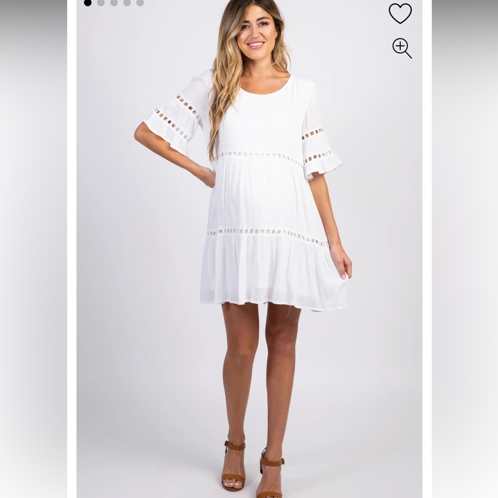 Pinkblush White Eyelet Babydoll Mini Dress